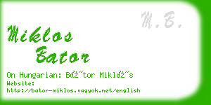 miklos bator business card